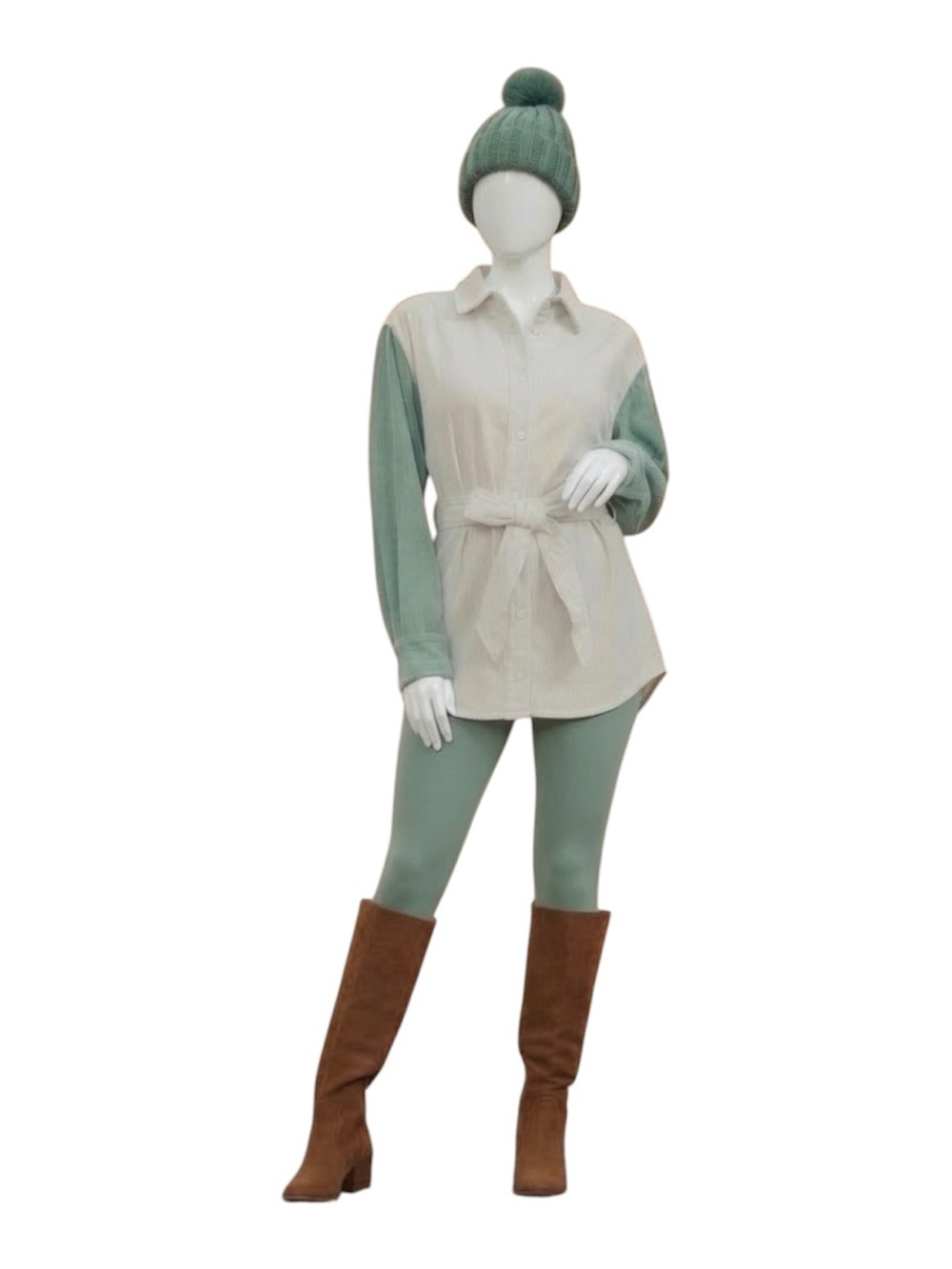 EN’SEMBLE Light corduroy two-tone Shacket S M L